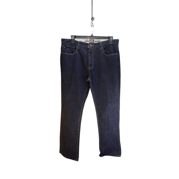 Tommy Hilfiger Mens Heritage Bootcut Denim Jeans Size 36x34 Dark Wash Streetwear - Picture 7 of 8